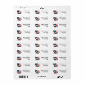 Floral Bouquet with American Flag Return Address  ラベル (フルシート)
