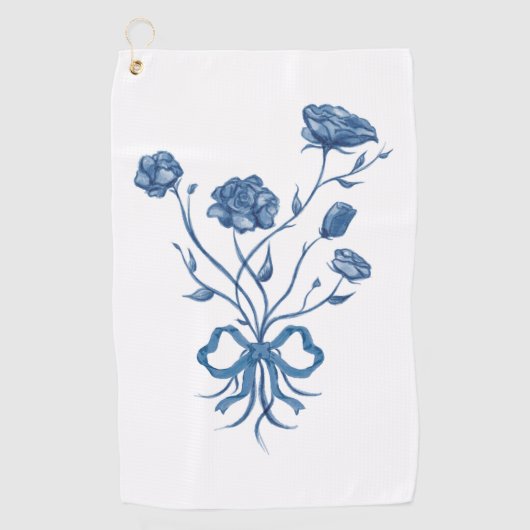Floral Bouquet With Blue Bow  ゴルフタオル (正面)