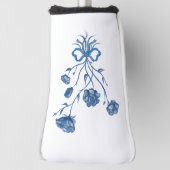 Floral Bouquet With Blue Bow Golf Head Cover ゴルフヘッドカバー (回転90)