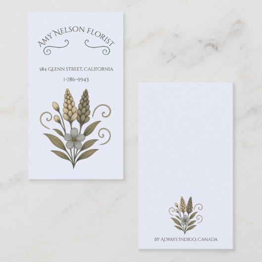 Floral Boutique Business Card correspondance ノートカード (正面/裏面)