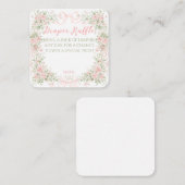 Floral Bow Baby in Bloom Girl Baby Shower エンクロージャーカード (正面/裏面)