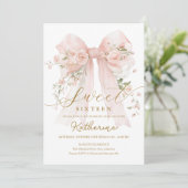Floral Bow Coquette Sweet Sixteen Invitation 招待状 (スタンド正面)