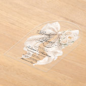 Floral Bow Elegant Bridal Shower  アクリル招待状 (レイダウン)