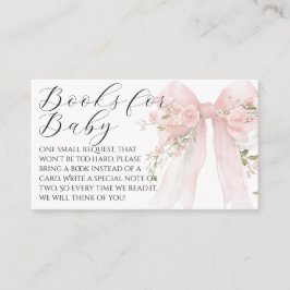 Floral Bow Elegant Flower Girl Baby Shower エンクロージャーカード