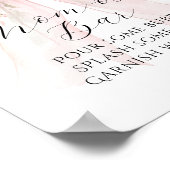 Floral Bow Elegant Flower Girl Baby Shower Bar ポスター (角)