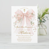 Floral Bow First Holy Communion Invitation 招待状 (スタンド正面)