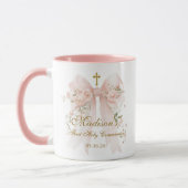 Floral Bow First Holy Communion Religious Favor マグカップ (左)