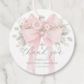 Floral Bow First Holy Communion Thank you フェイバータグ (正面)