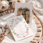 Floral Bow Graduation party Arch Photo 招待状