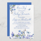 Floral Boy Baby Shower Invitation 招待状 (正面/裏面)