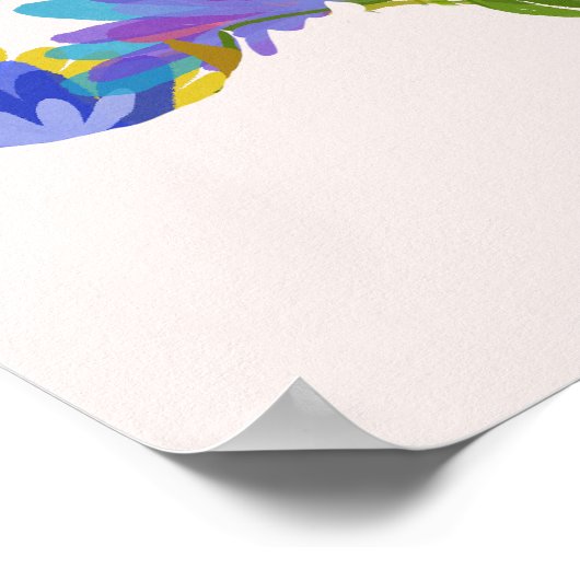 Floral Brain Design ポスター (角)