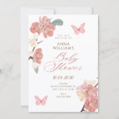 Floral branch baby shower 招待状 (正面)