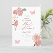 Floral branch baby shower 招待状 (スタンド正面)