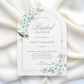 Floral branch bird bridal shower 招待状