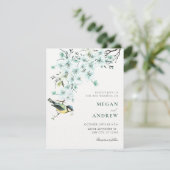 Floral branch bird spring wedding 招待状 (スタンド正面)