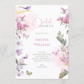 Floral branch bridal shower 招待状 (正面)