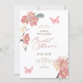 Floral branch bridal shower 招待状 (正面)