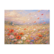 Floral Breeze - Pastel Painting Style Art