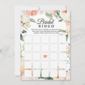 Floral Bridal Shower Bingo Game Printable 招待状 (正面)