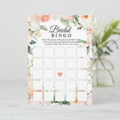 Floral Bridal Shower Bingo Game Printable 招待状 (スタンド正面)