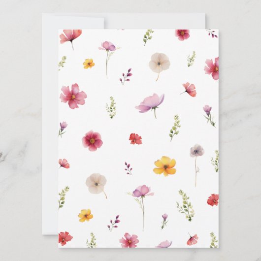 Floral Bridal Shower How Old Was the Bride Game 招待状 (裏面)