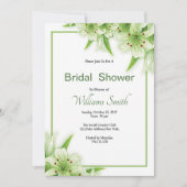 Floral Bridal Shower Invitation Card Template 招待状 (正面)