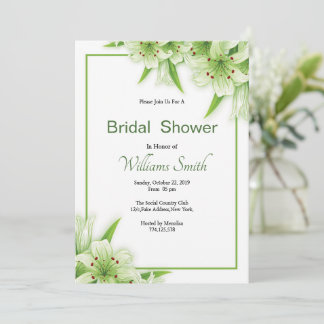 Floral Bridal Shower Invitation Card Template 招待状