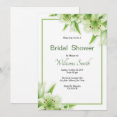 Floral Bridal Shower Invitation Card Template 招待状 (正面/裏面)