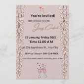 Floral Bridal Shower Invitation | Custom Name & De 招待状 (正面)