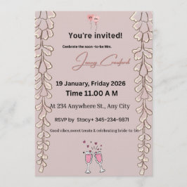 Floral Bridal Shower Invitation | Custom Name & De 招待状