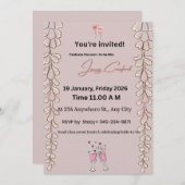 Floral Bridal Shower Invitation | Custom Name & De 招待状 (正面/裏面)
