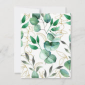 Floral Bridal Shower Invitation Elegant Calligraph 出欠カード (裏面)