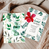 Floral Bridal Shower Invitation Elegant Calligraph 招待状