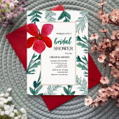 Floral Bridal Shower Invitation Elegant Calligraph 招待状