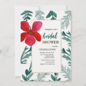 Floral Bridal Shower Invitation Elegant Calligraph 招待状 (正面)