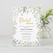 Floral Bridal Shower invitation, Garden Wildflower 招待状 (スタンド正面)
