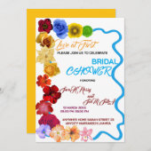 Floral Bridal Shower Invitation, Wildflower Bridal 招待状 (正面/裏面)