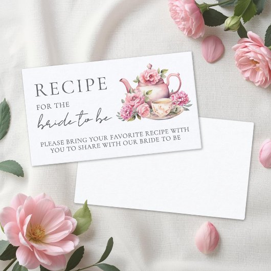 Floral Bridal Shower Recipe エンクロージャーカード