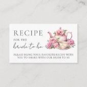 Floral Bridal Shower Recipe エンクロージャーカード (正面)