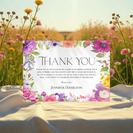 Floral Bridal Shower Thank you Card 招待状