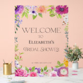 Floral Bridal Shower Welcome Acrylic Sign アクリルサイン (ウェディング)