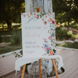 Floral Bridal Shower Welcome Sign Wildflower アクリルサイン