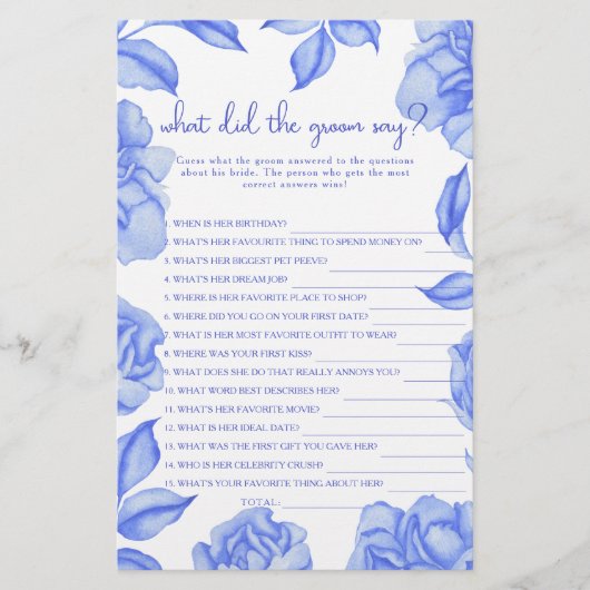 Floral Bridal shower What did the groom say  (正面)