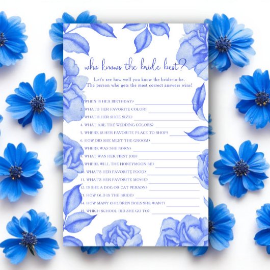 Floral Bridal Shower Who knows the bride best