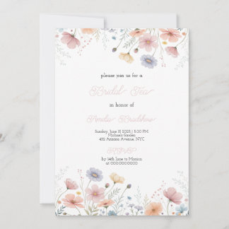 Floral Bridal Tea Invitation Spring Garden Party  招待状