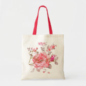 Floral Bride Bag - Elegant Pink Design トートバッグ (正面)