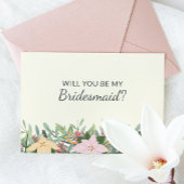 Floral Bridesmaid Proposal Wedding Card 招待状