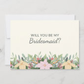 Floral Bridesmaid Proposal Wedding Card 招待状 (正面)