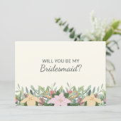 Floral Bridesmaid Proposal Wedding Card 招待状 (スタンド正面)