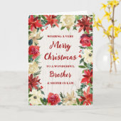 Floral Brother & Sister in Law Merry Christmas カード (黄色い花)